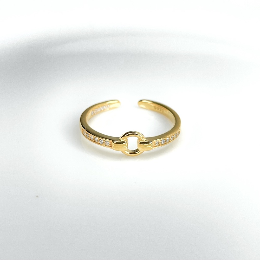 18k gold plated Open- close adjustable ring